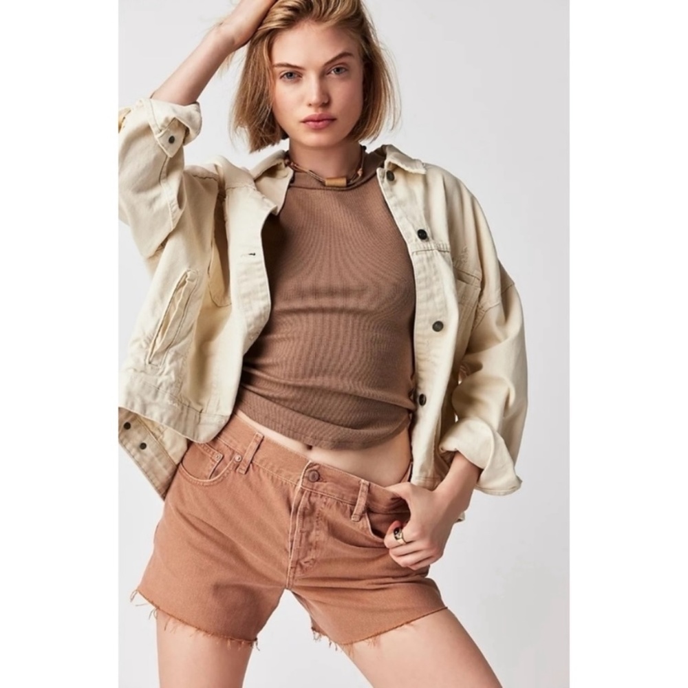 Free People Ivy Mid Rise Denim Jean Shorts